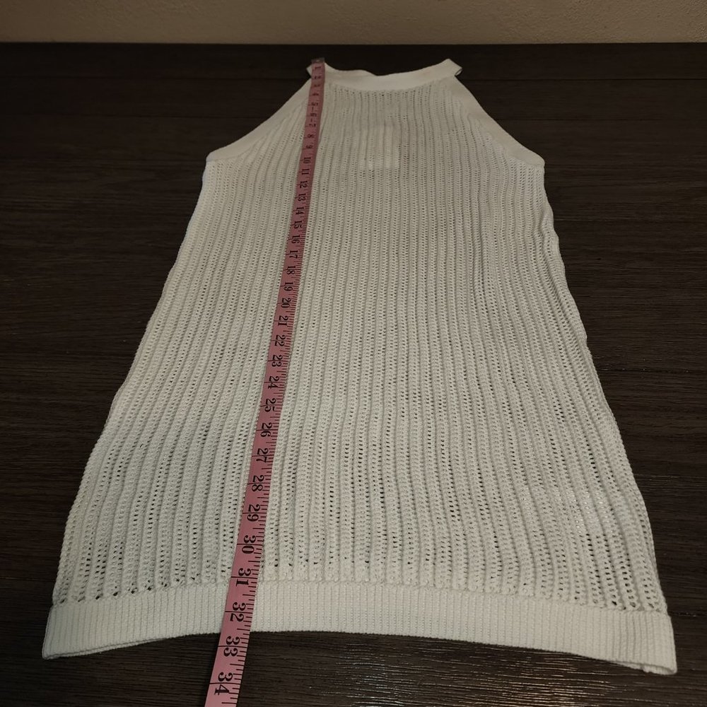 Quince Women's 100% Organic Cotton Crochet Cover-Up Mini Dress NWT White Small - Picture 2 of 8